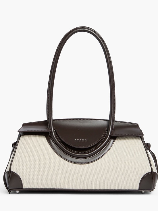STAUD Handbags - Staud Maude Canvas and Leather Shoulder Bag